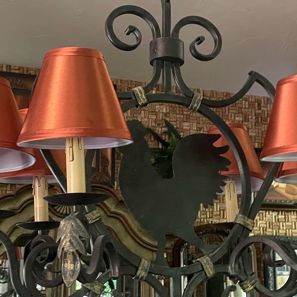 SOLD LIKE New Copper Silk Chandelier Lamp Shades 5” x 3” x 6” SOLD - Picture 6 of 7